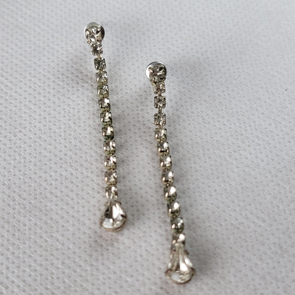Rhinestone Drop Earrings - Picture 2 of 9